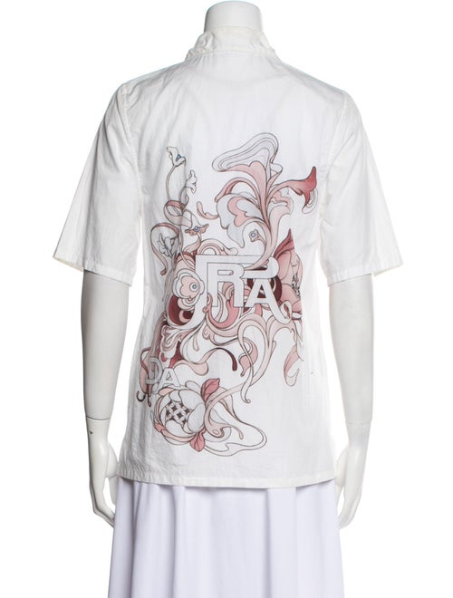 Prada 2018 Graphic Print Button-Up Top