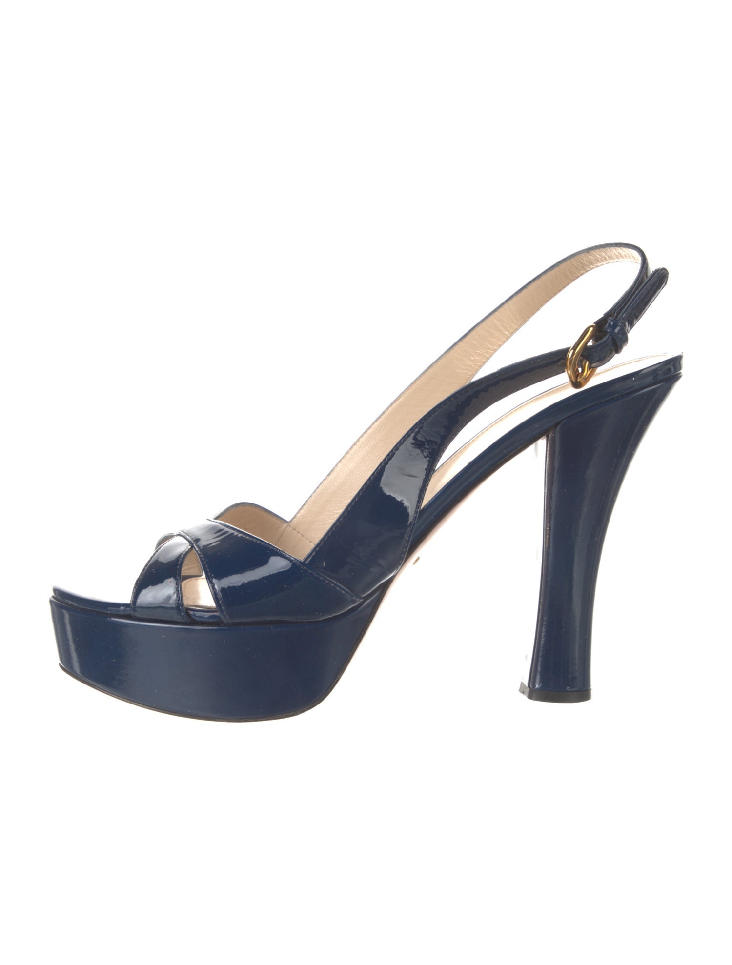 Prada Patent Leather Slingback Sandals