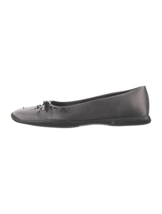 Prada Satin Bow Accents Ballet Flats