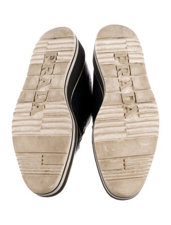 Prada Leather Lasercut Accents Loafers