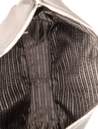 Prada Enameled Metal Triangle Messenger Bag