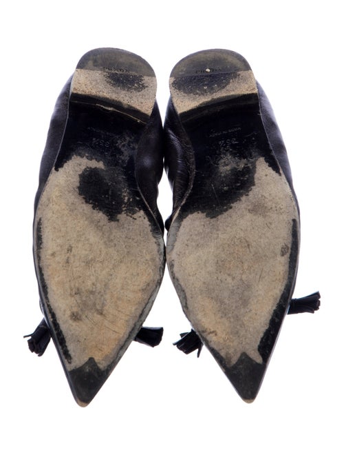 Prada Leather Bow Accents Ballet Flats