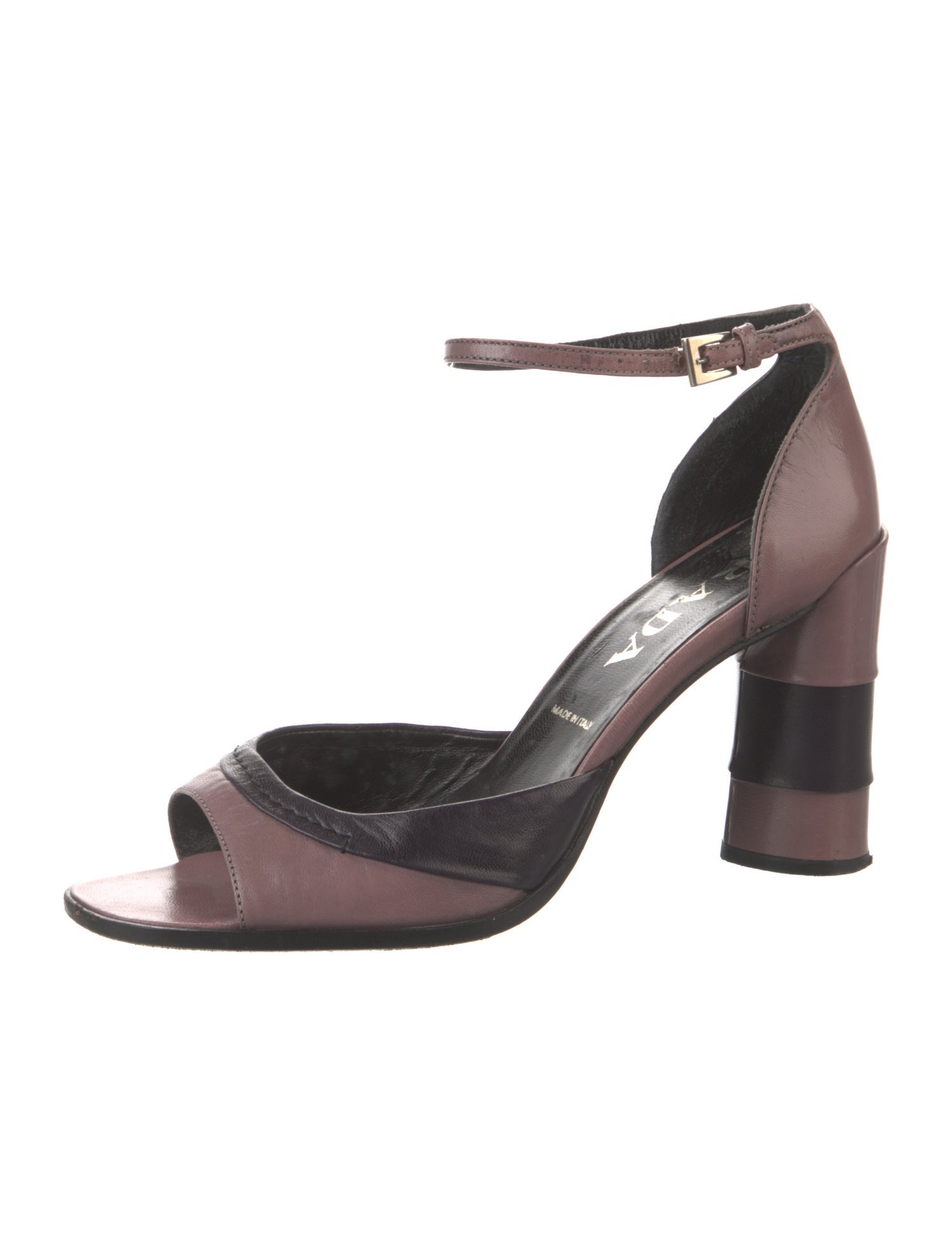 Prada Leather Colorblock Pattern Sandals
