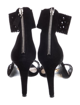 Prada Suede Cutout Accent Sandals