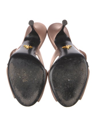Prada Satin Crystal Embellishments Slides