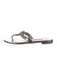 Prada Leather Crystal Embellishments Flip Flops