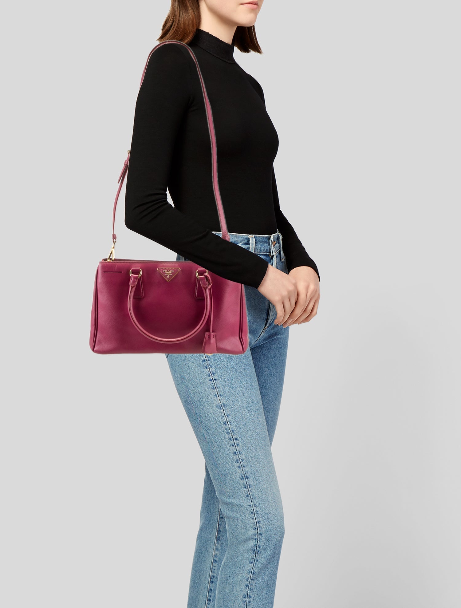 Prada Saffiano Lux Leather Galleria Double Zip Medium