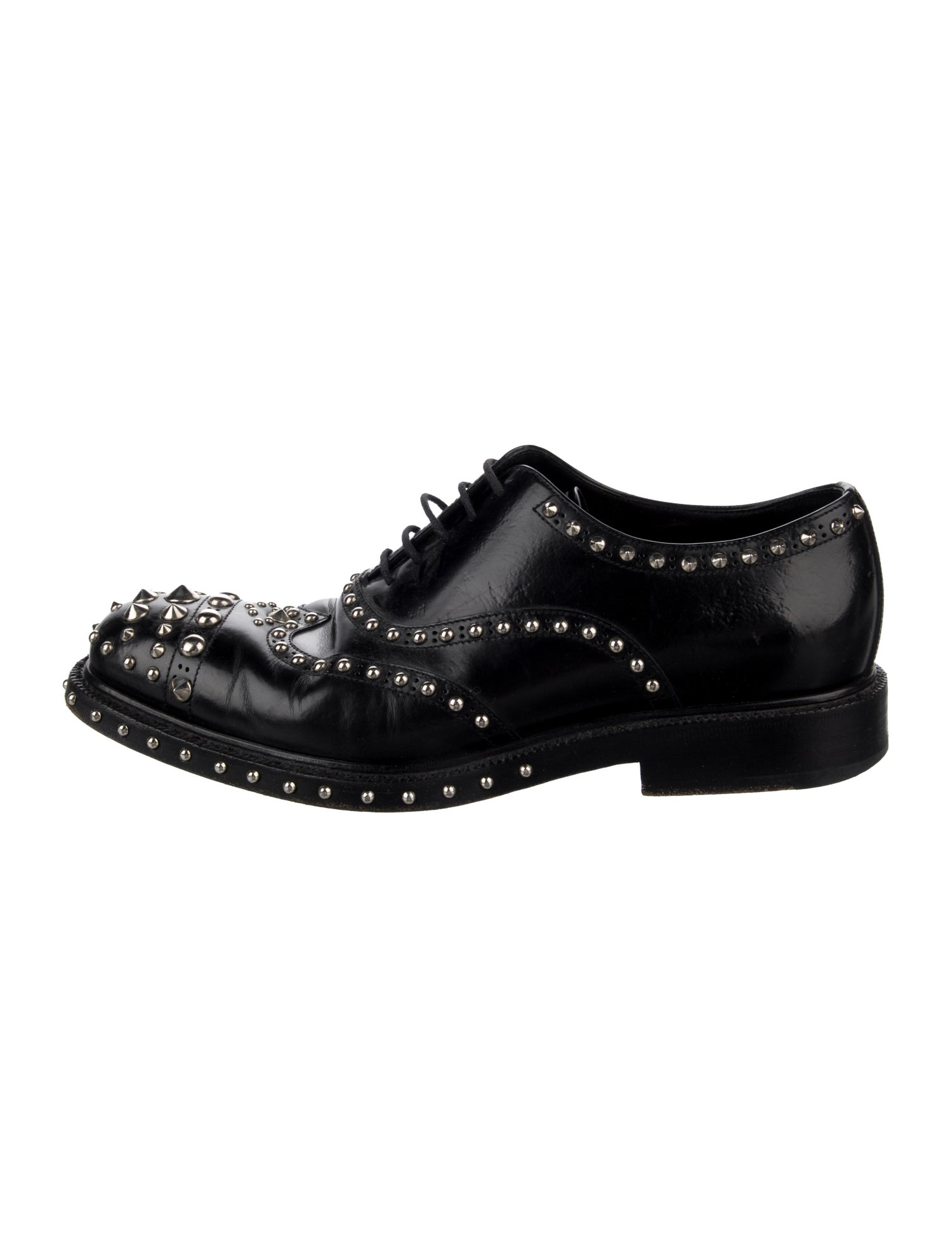 Prada Leather Studded Accents Brogues