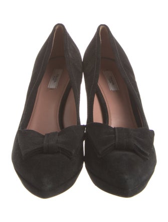 Prada Suede Bow Accents Pumps