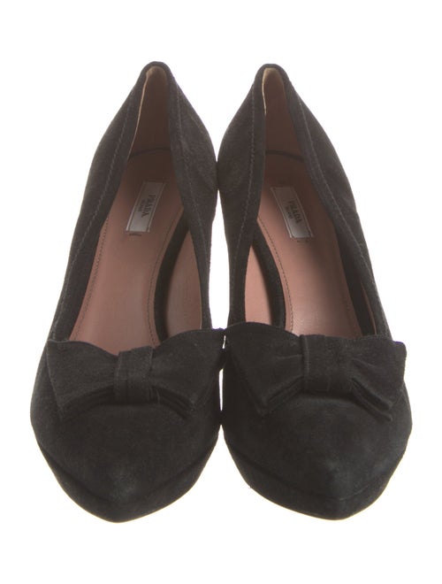 Prada Suede Bow Accents Pumps