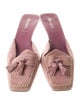 Prada Suede Tassel Accents Mules