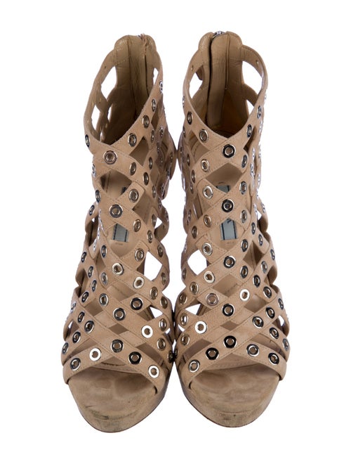 Prada Suede Cutout Accent Gladiator Sandals