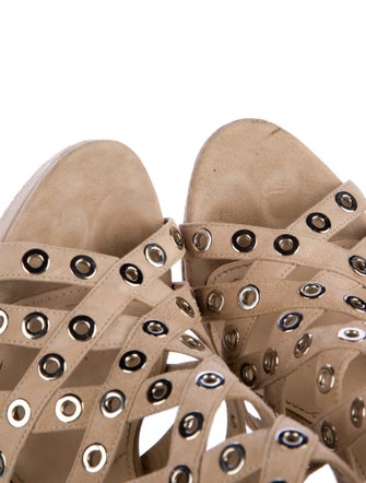 Prada Suede Cutout Accent Gladiator Sandals