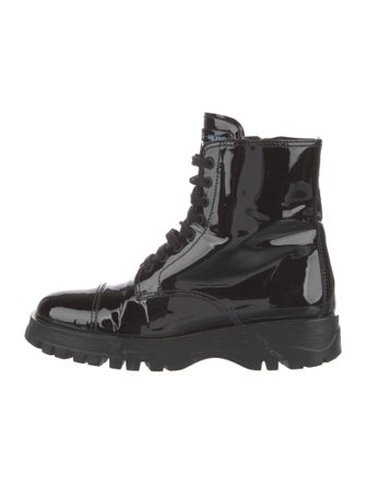 Prada Patent Leather Combat Boots