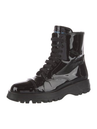 Prada Patent Leather Combat Boots