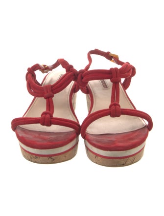 Prada Suede T-Strap Sandals