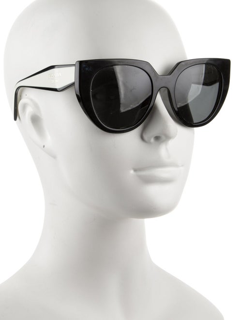 Prada Enameled Metal Triangle Cat-Eye Sunglasses