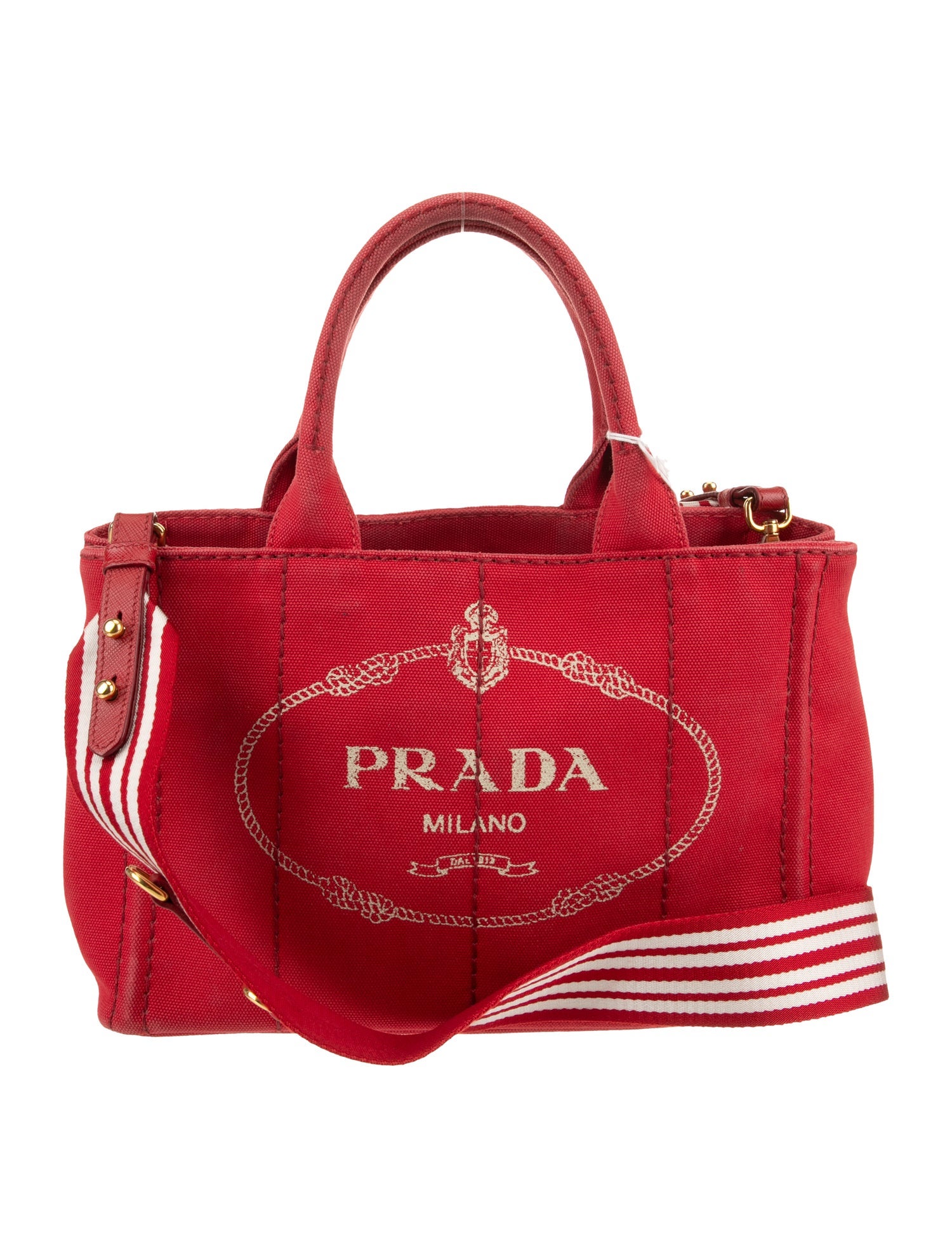 Prada Canvas Top Handle Bag
