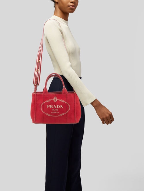 Prada Canvas Top Handle Bag