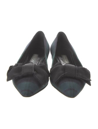 Prada Canvas Bow Accents Flats