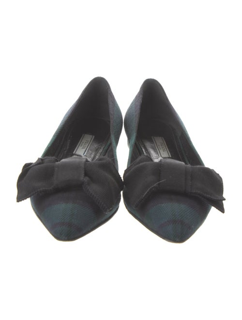 Prada Canvas Bow Accents Flats