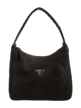 Prada Enameled Metal Triangle Tessuto Sport