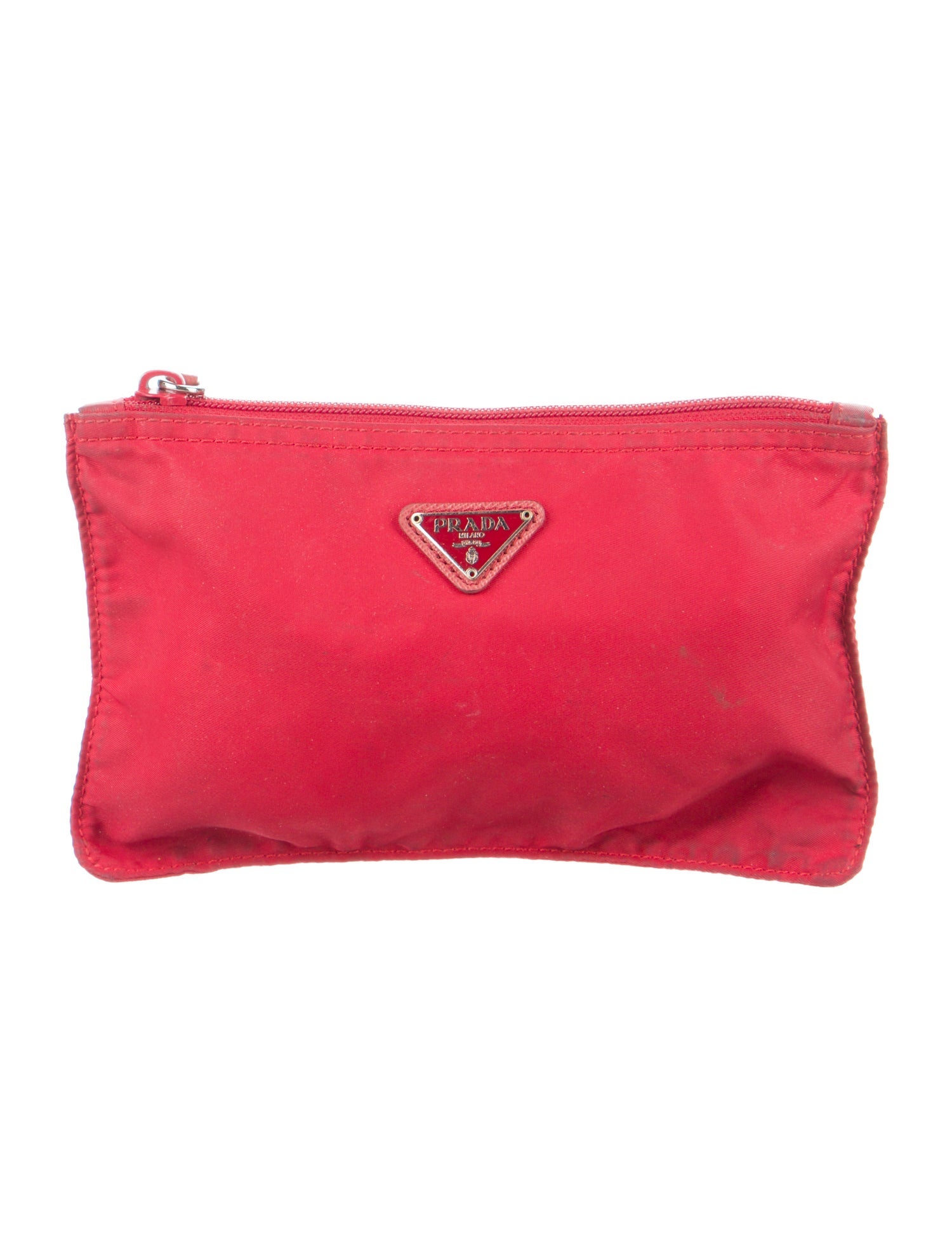 Prada Enameled Zip Pouch