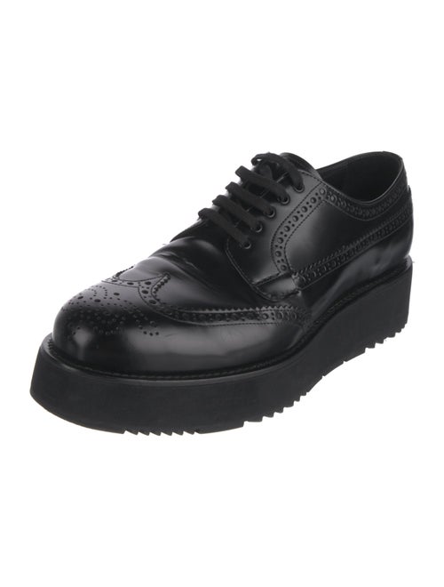Prada Leather Eyelet Trim Brogues