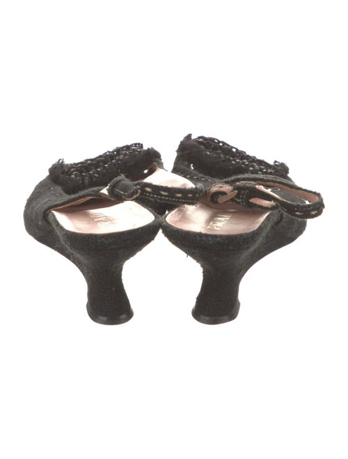 Prada Raw-Edge Trim Slingback Sandals