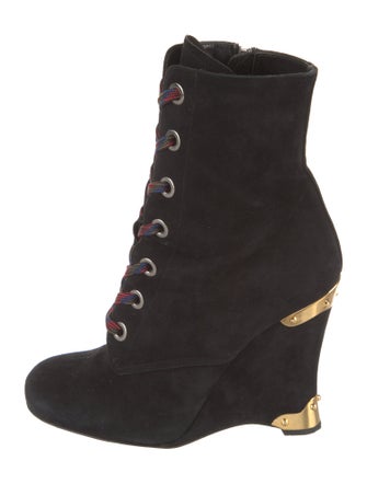 Prada Suede Lace-Up Boots