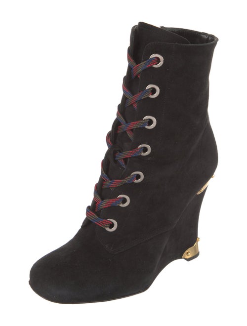 Prada Suede Lace-Up Boots