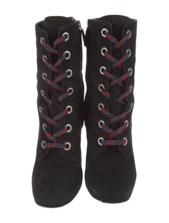 Prada Suede Lace-Up Boots