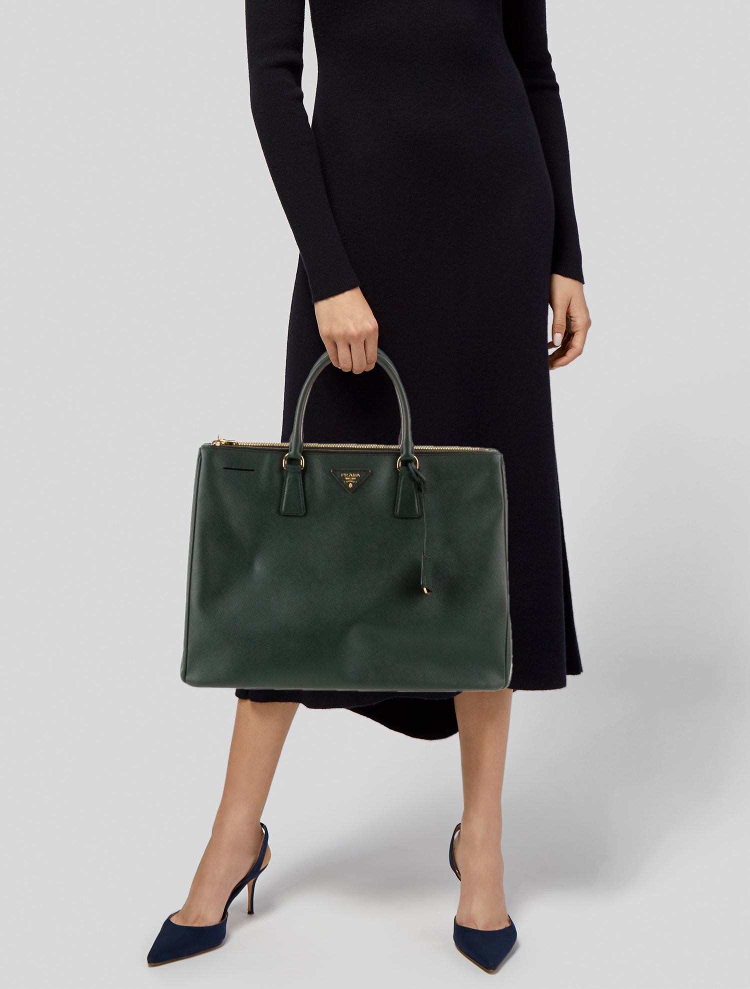 Prada Saffiano Lux Leather Galleria Double Zip XL