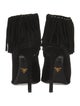 Prada Suede Fringe Trim Accent Boots