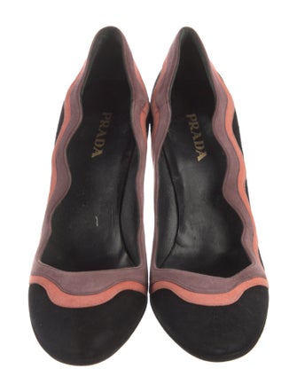 Prada Suede Striped Pumps