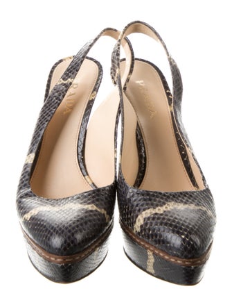 Prada Python Animal Print Slingback Pumps
