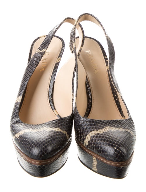 Prada Python Animal Print Slingback Pumps