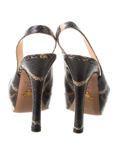 Prada Python Animal Print Slingback Pumps