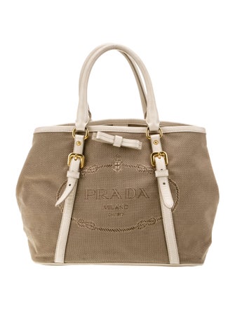 Prada Canvas Top Handle Bag