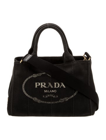 Prada Handle Bags Signature Canapa Tote Small