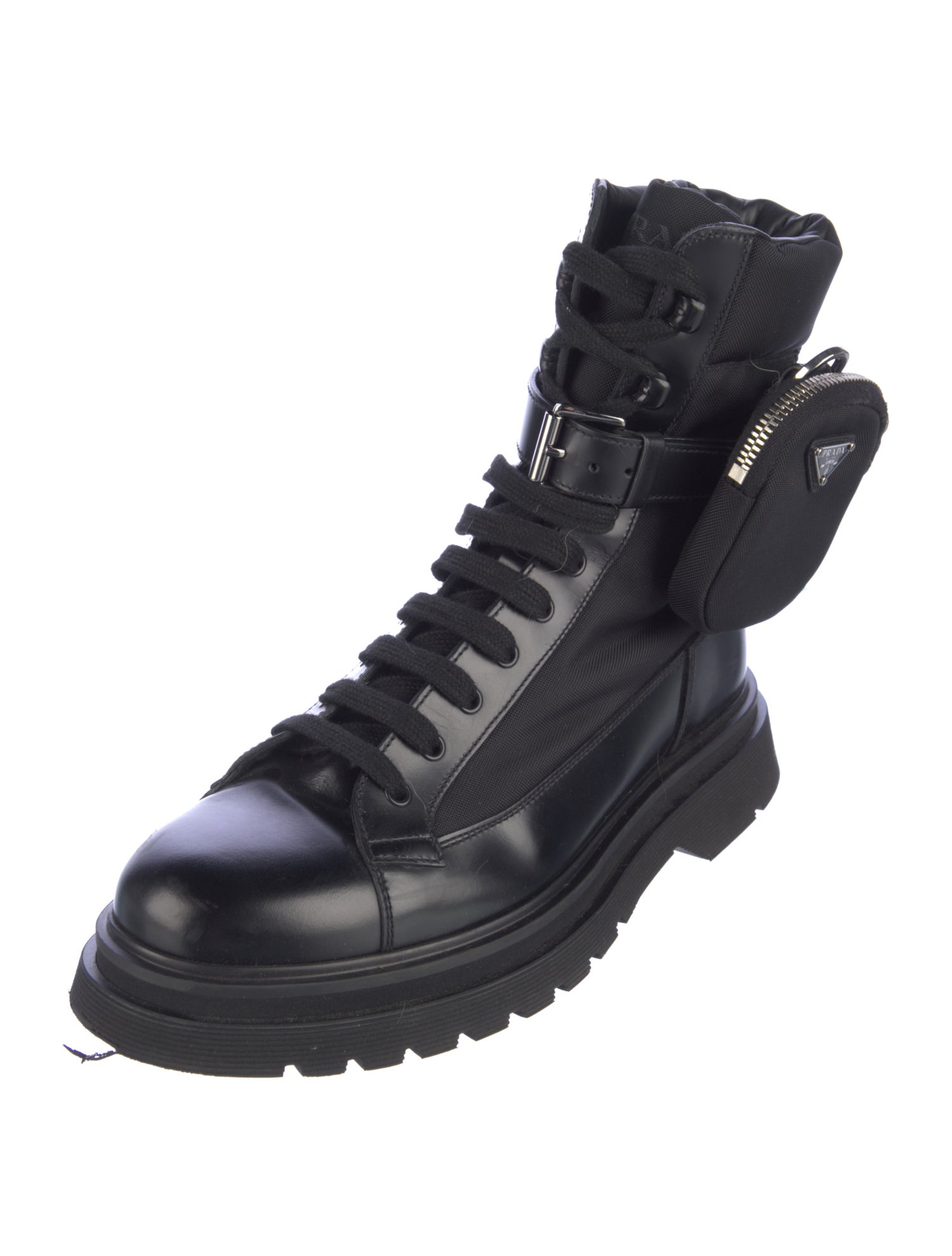 Prada Leather Combat Boots