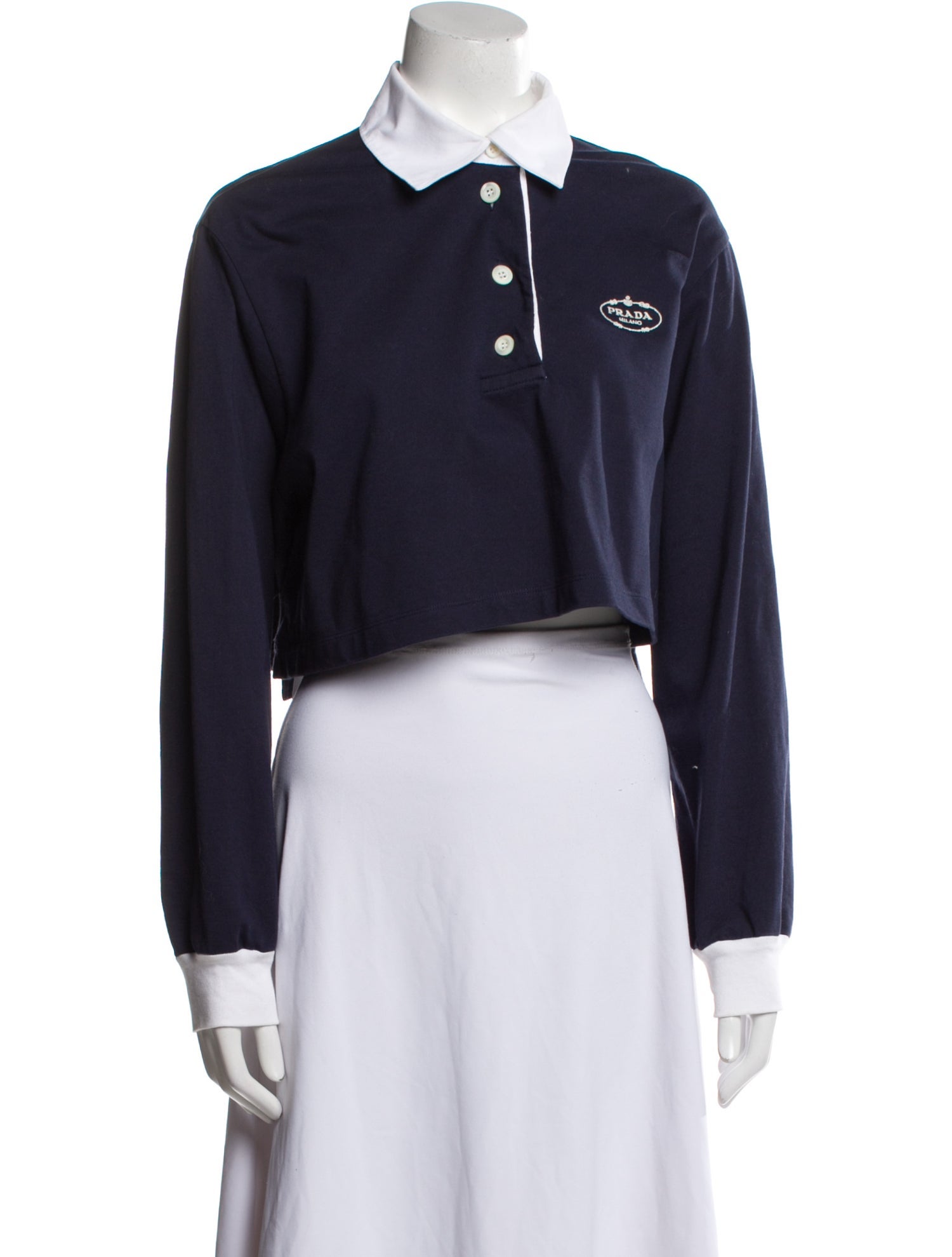 Prada 2024 Colorblock Pattern Crop Top