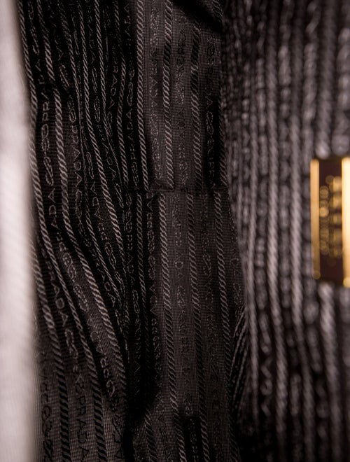 Prada Enameled Metal Triangle Weekender Bag