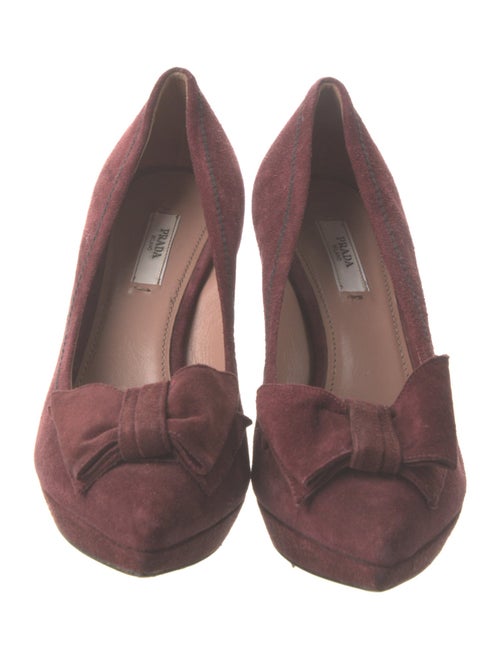 Prada Suede Bow Accents Pumps