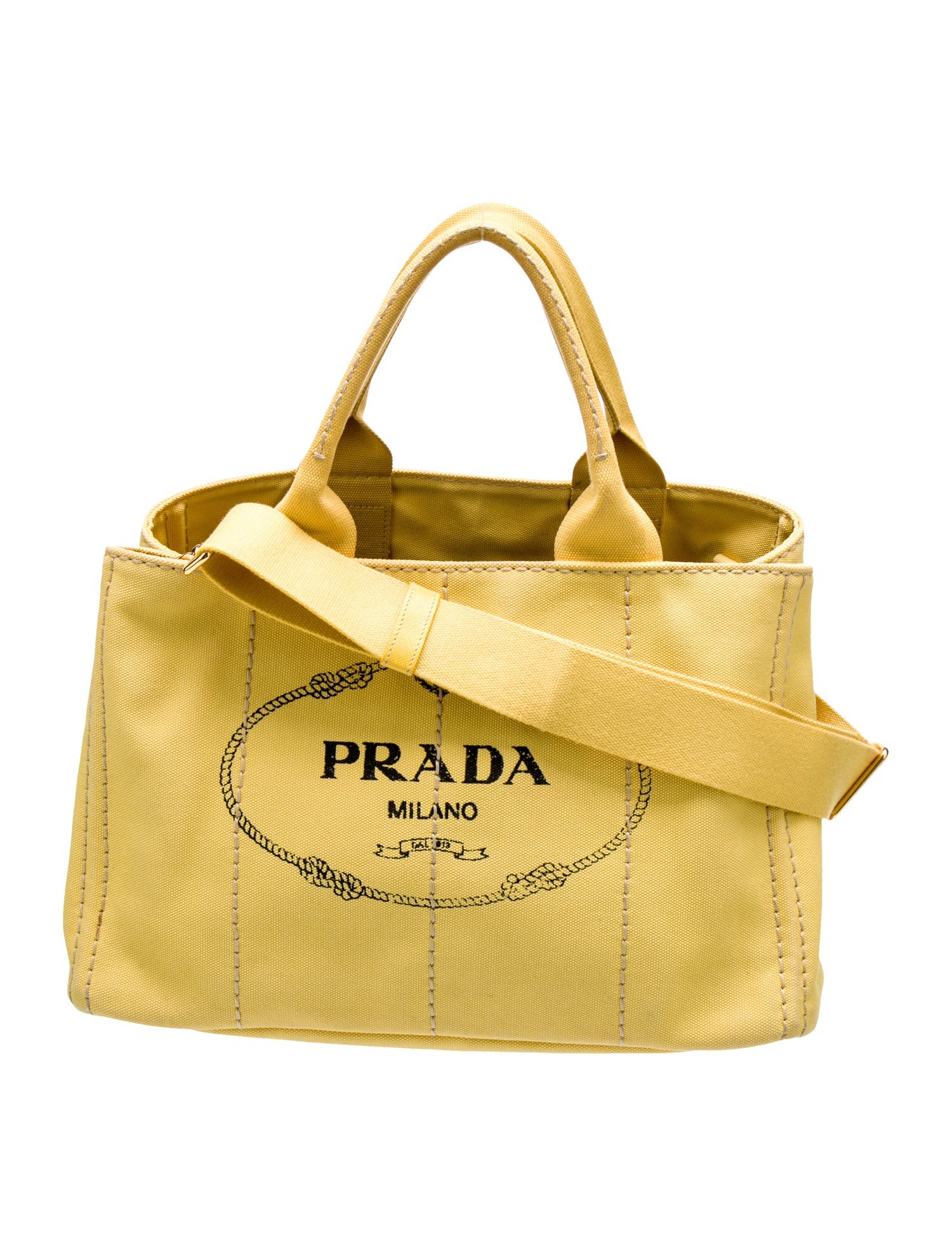 Prada Enameled Metal Triangle Tote