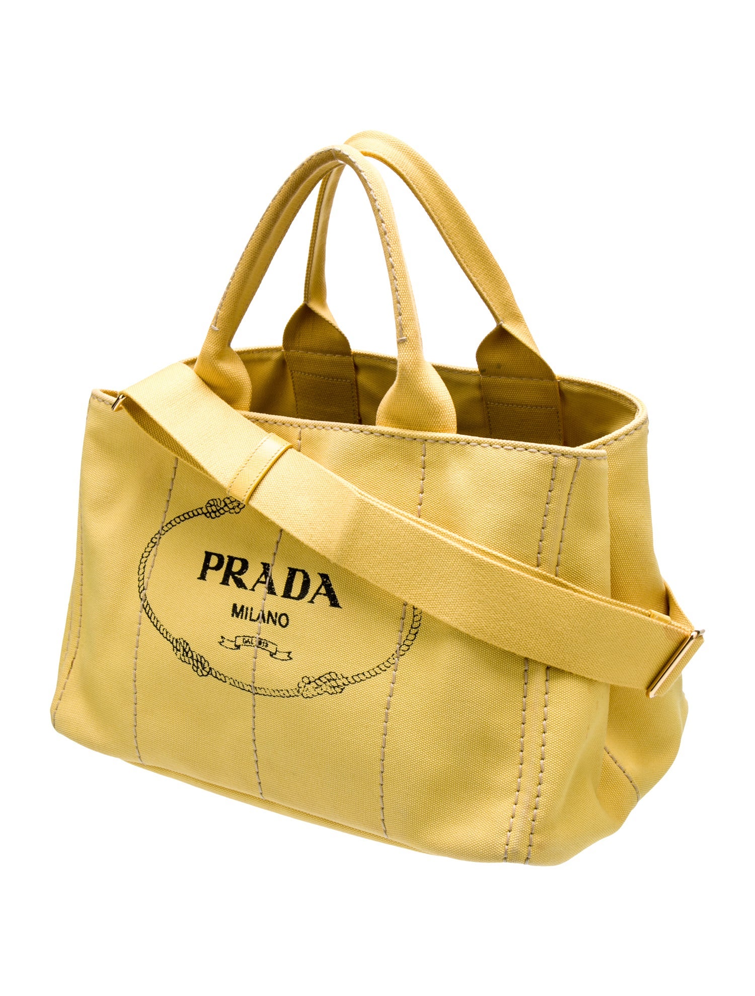 Prada Enameled Metal Triangle Tote