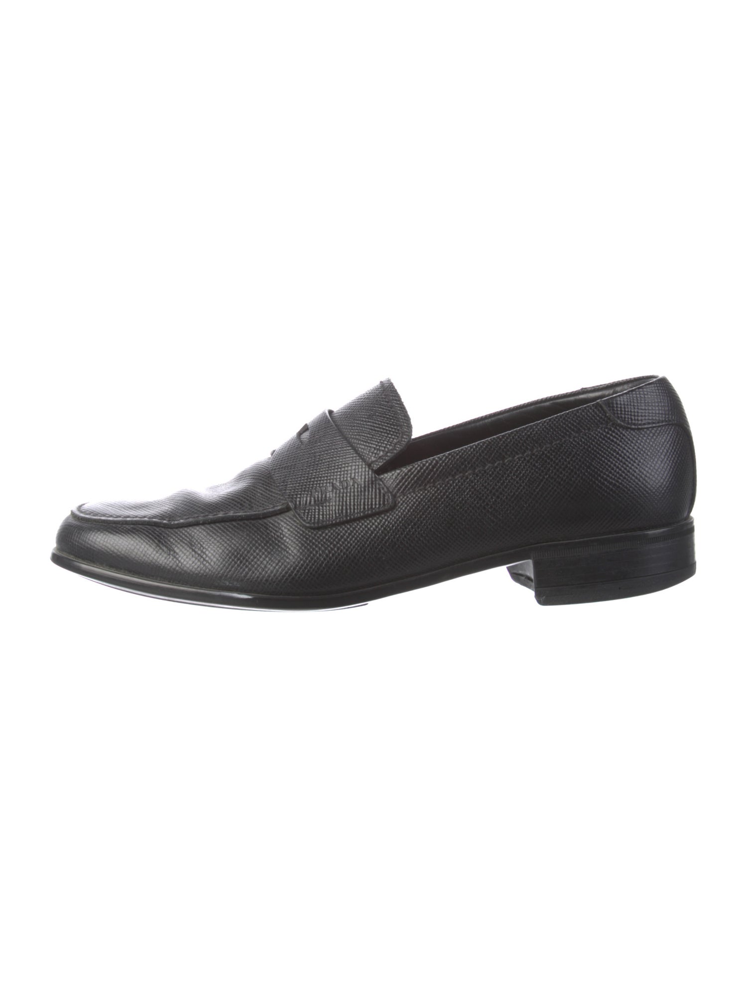 Prada Leather Printed Dress Loafers