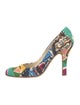 Prada Canvas Printed Slingback Pumps