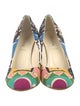 Prada Canvas Printed Slingback Pumps