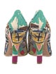 Prada Canvas Printed Slingback Pumps
